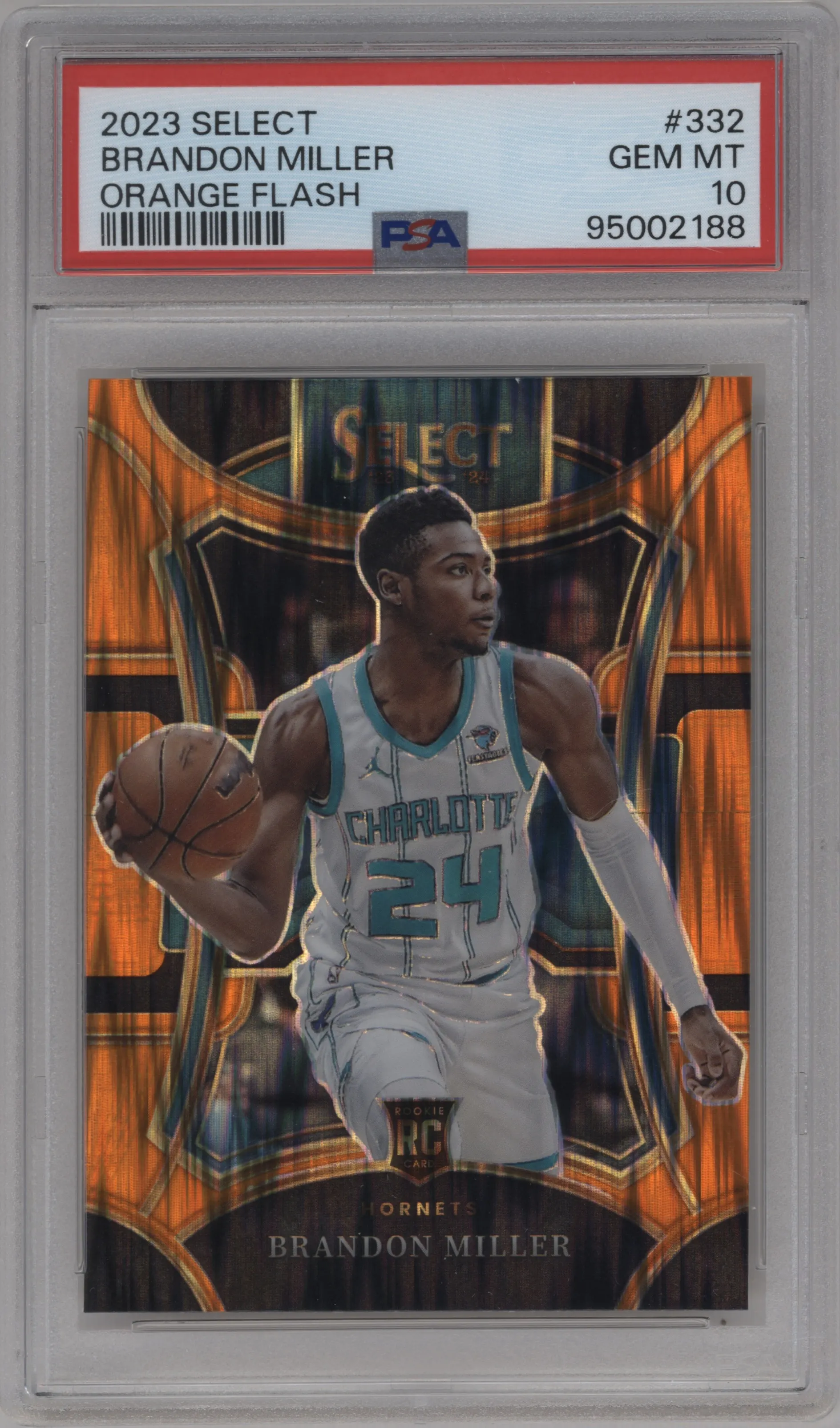 2023 Panini Select Mezzanine Brandon Miller Orange Flash #332 PSA 10