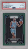 Brandon Miller from the 2023-24 Panini Prizm set featuring a Green Prizm parallel graded by PSA and given an overall grade of 10.