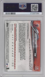 Shohei Ohtani from the 2018 Topps Chrome set featuring a Refractor   parallel graded by PSA and given an overall grade of 10.