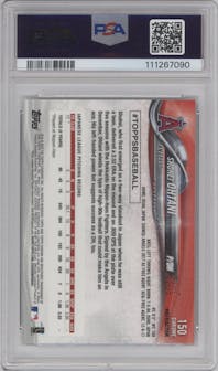 Shohei Ohtani from the 2018 Topps Chrome set featuring a Refractor   parallel graded by PSA and given an overall grade of 10.