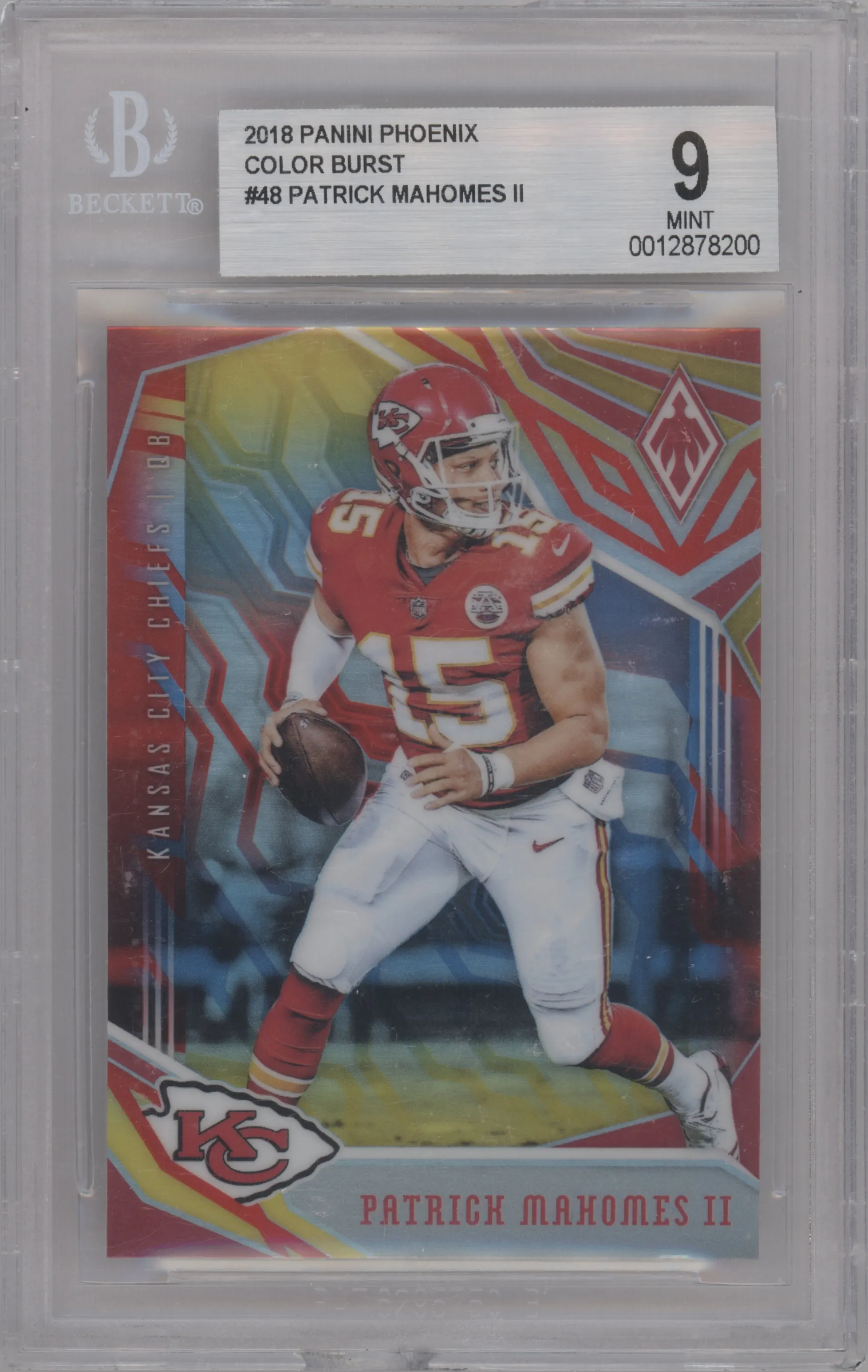 2018 Panini Phoenix Patrick Mahomes II Color Burst BGS 9