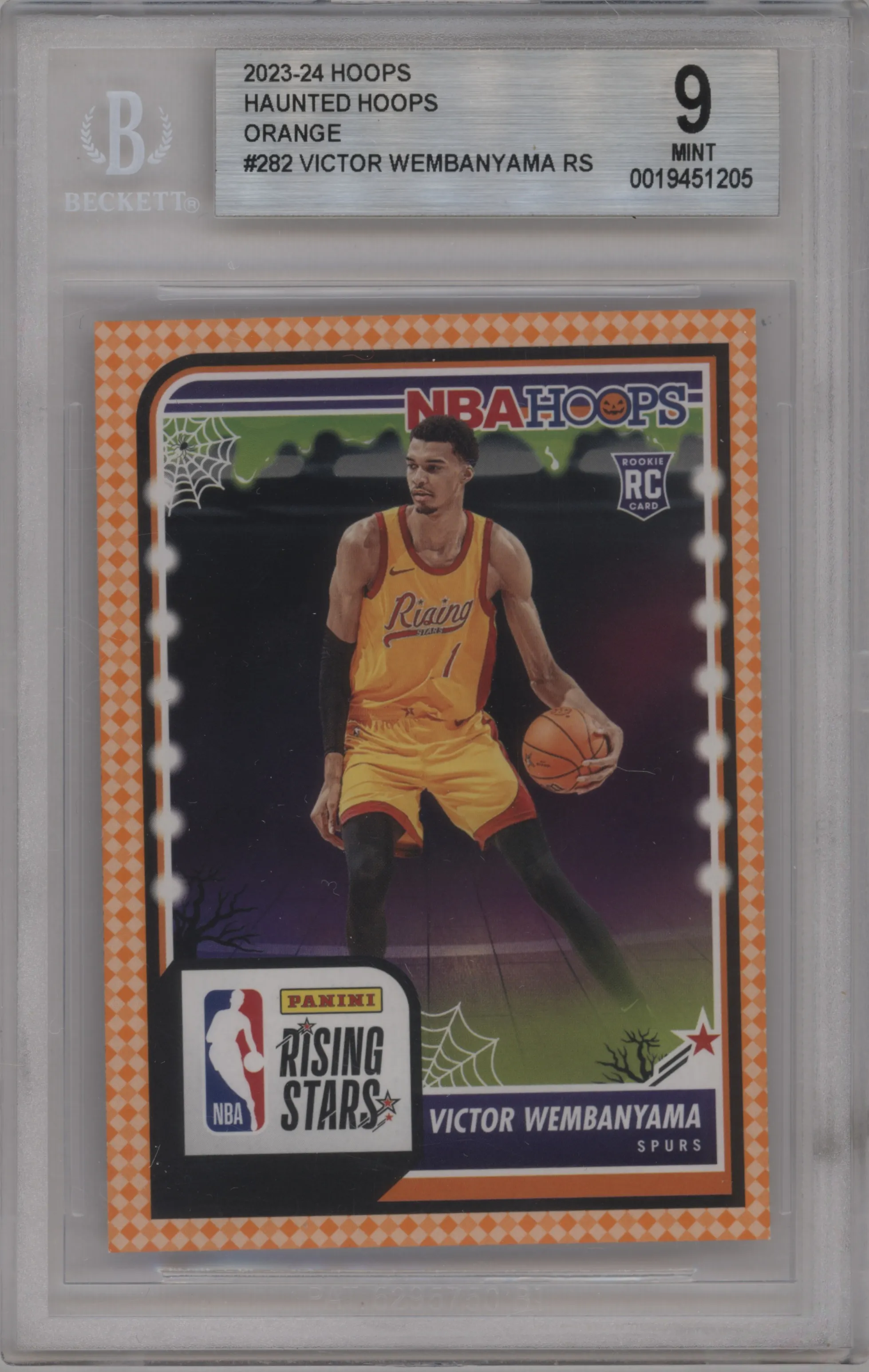 2023 Panini Haunted Hoops Victor Wembanyama Orange BGS 9