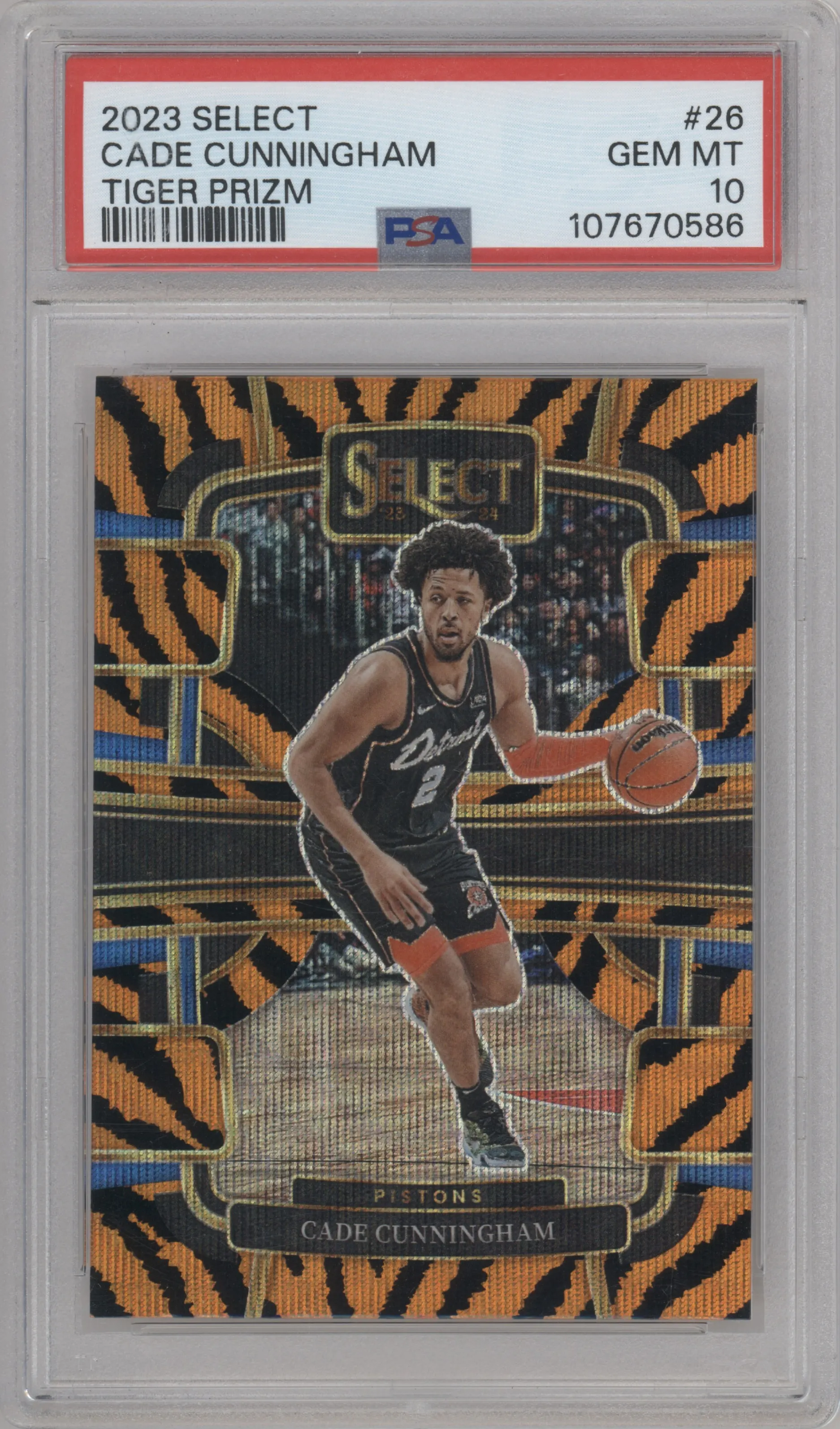 2023 Panini Select Cade Cunningham Tiger #26 PSA 10