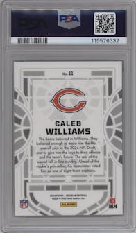 Caleb Williams from the 2024 Panini Obsidian set graded by PSA and given an overall grade of 10.