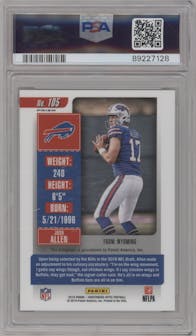 Josh Allen from the 2018 Panini Contenders Optic set graded by PSA and given an overall grade of 9.
