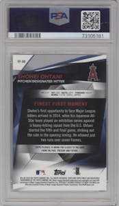 Shohei Ohtani from the 2018 Topps Finest set graded by PSA and given an overall grade of 10.