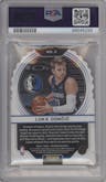 Luka Doncic from the 2020-21 Panini Obsidian set featuring a Electric Etch Red Flood parallel graded by PSA and given an overall grade of 10.