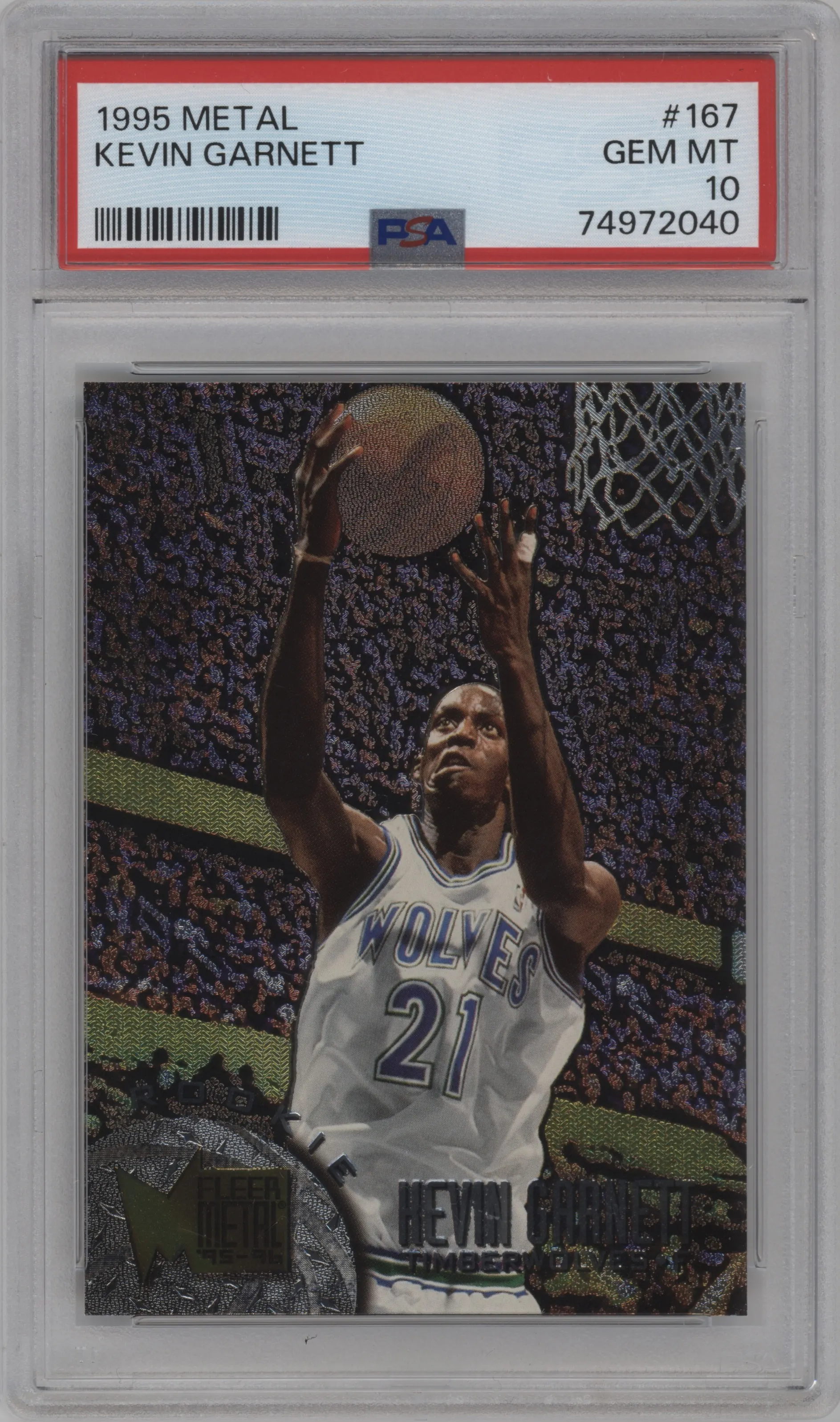 1995 Fleer Metal Kevin Garnett #167 PSA 10