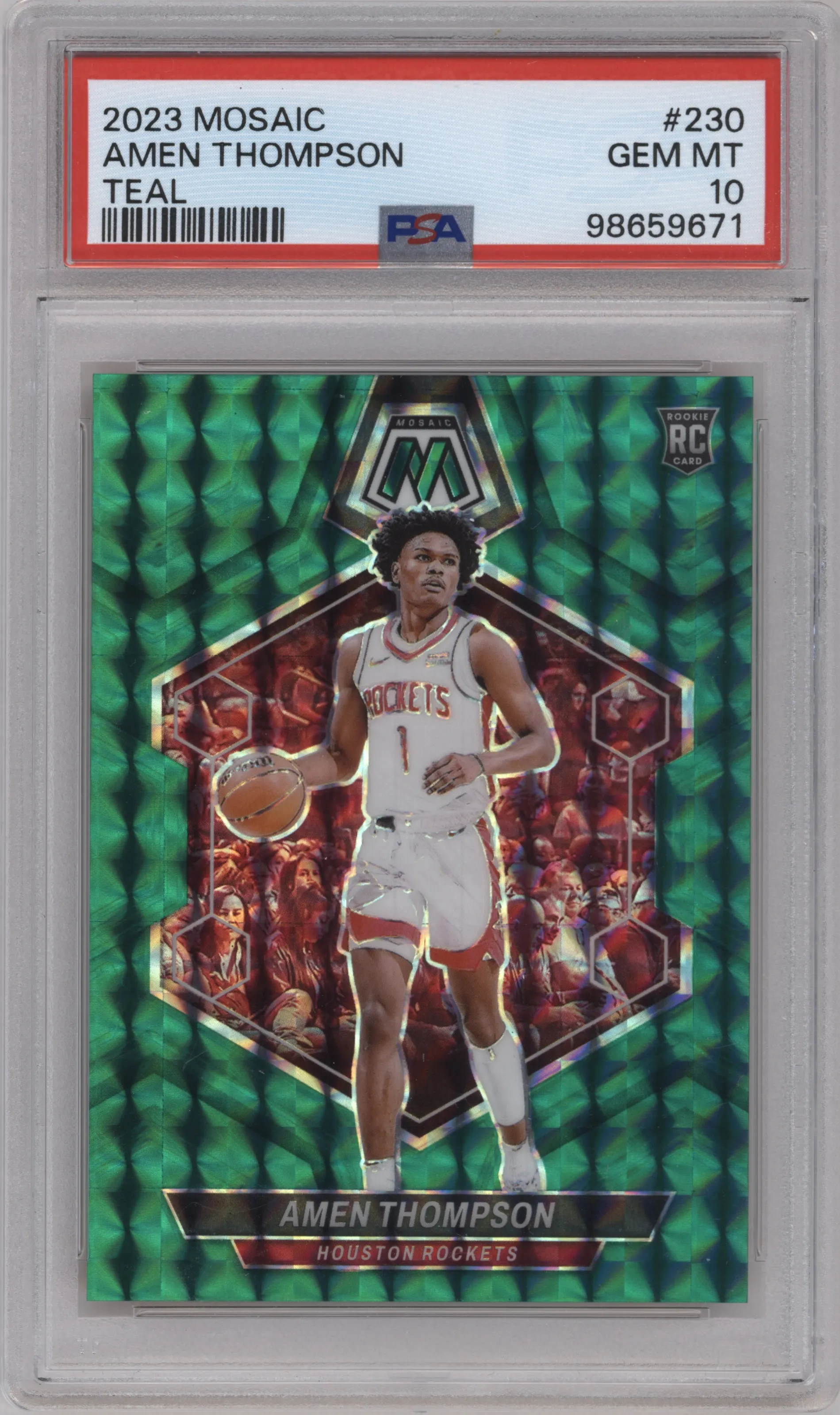 2023 Panini Mosaic Amen Thompson Teal Mosaic #230 PSA 10