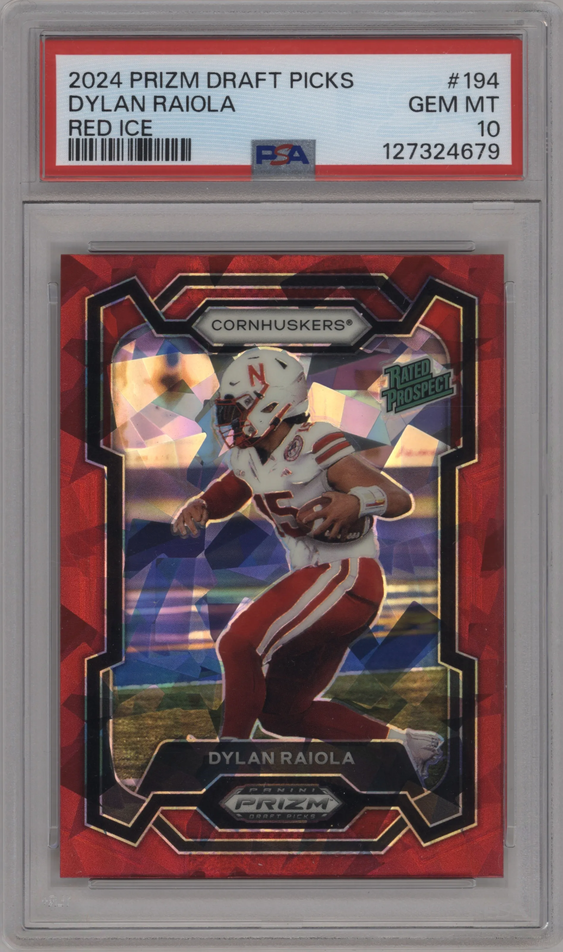 2024 Panini Prizm Draft Picks Dylan Raiola Red Ice PSA 10