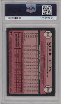 Shohei Ohtani from the 2024 Topps Chrome set graded by PSA and given an overall grade of 9.