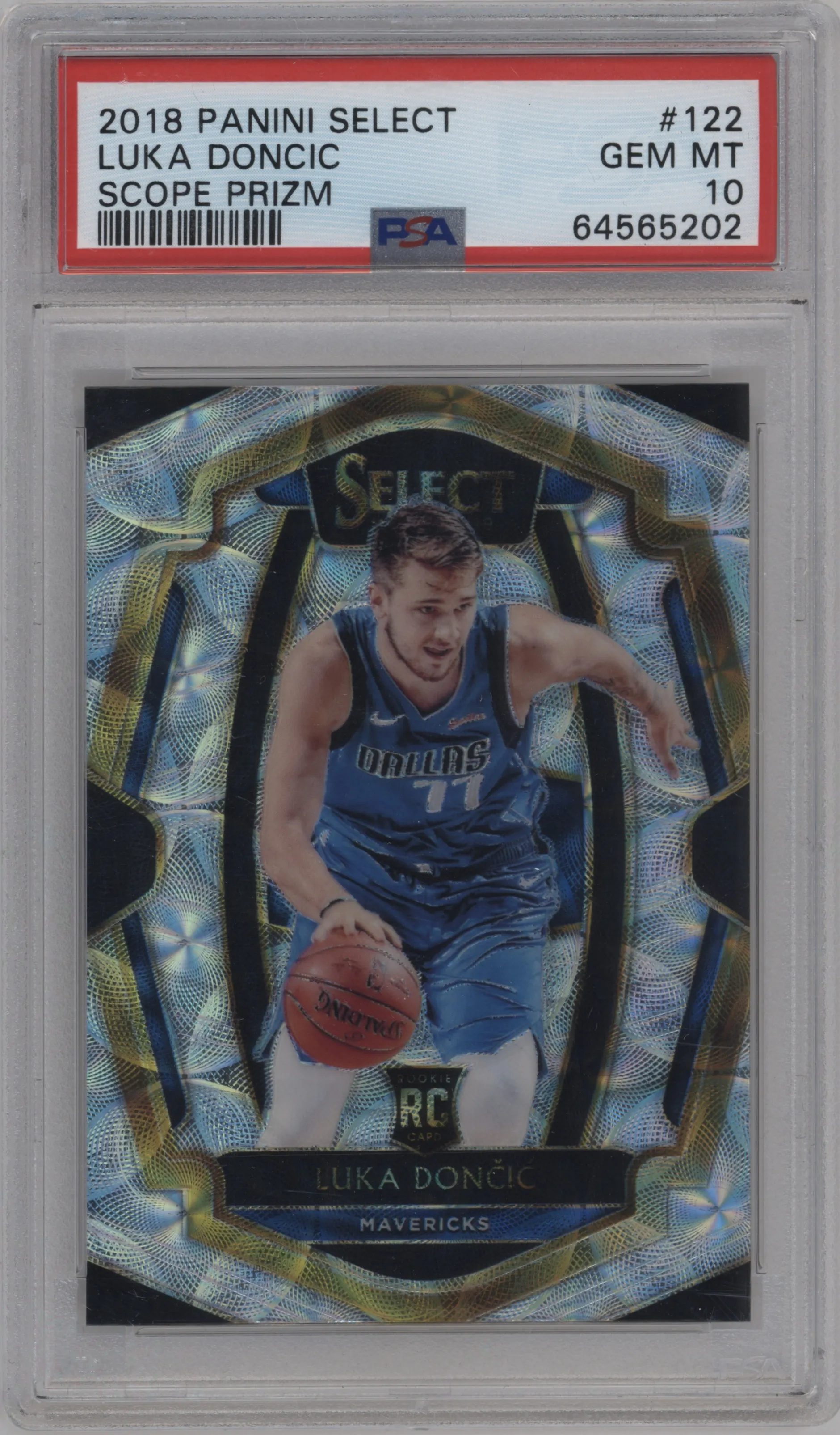 2018 Panini Select Pre.Lvl. Luka Doncic Scope #122 PSA 10