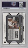 Victor Wembanyama  from the 2023-24 Panini Prizm Draft Picks set featuring a Purple Wave parallel graded by PSA and given an overall grade of 9.