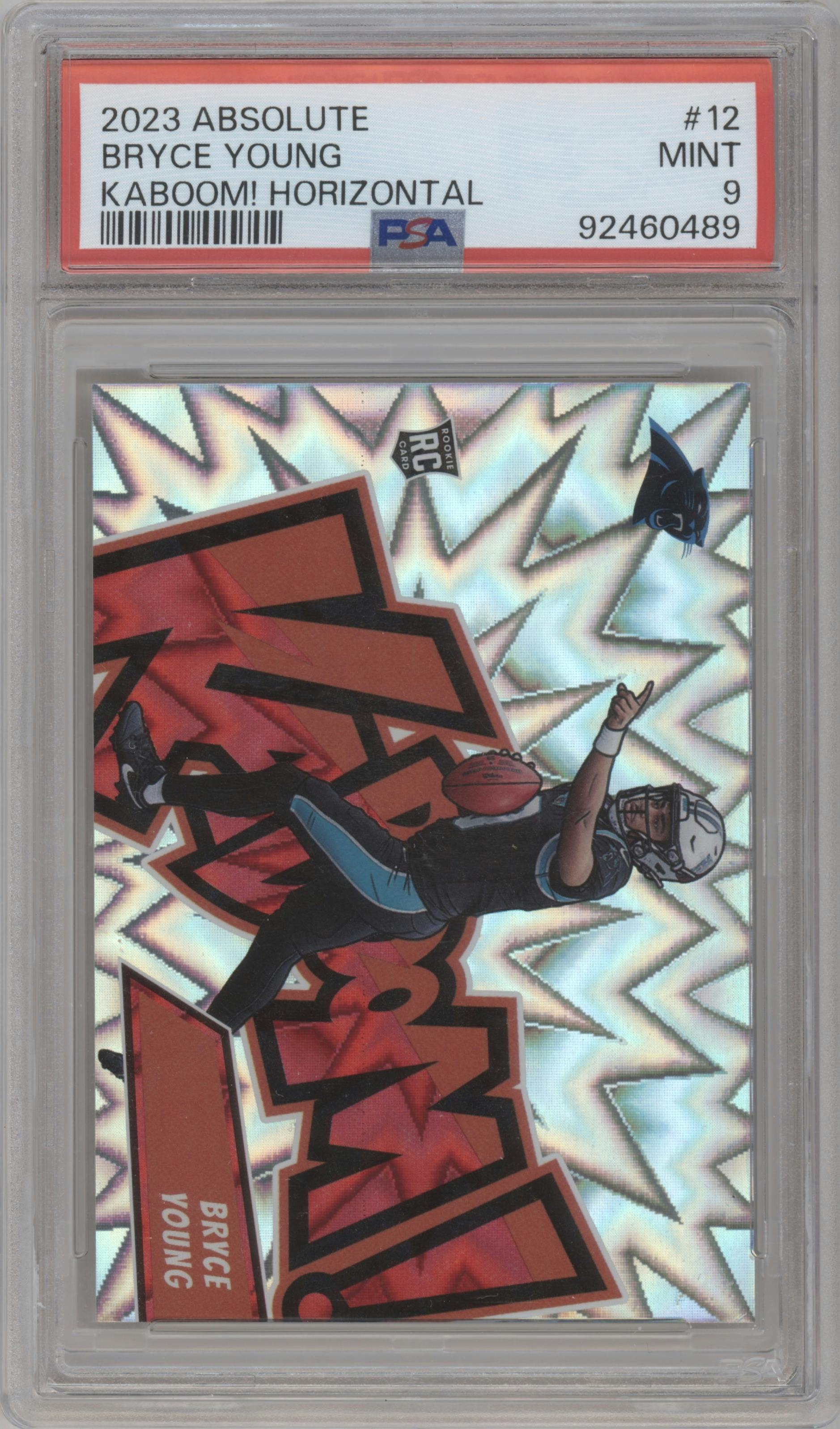 Bryce Young from the 2023 Panini Absolute set graded by PSA and given an overall grade of 9.