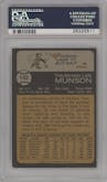 Thurman Munson from the 1973 Topps set graded by PSA and given an overall grade of 6.