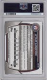 Wyatt Langford from the 2023 Bowman Draft Sapphire set graded by PSA and given an overall grade of 9.