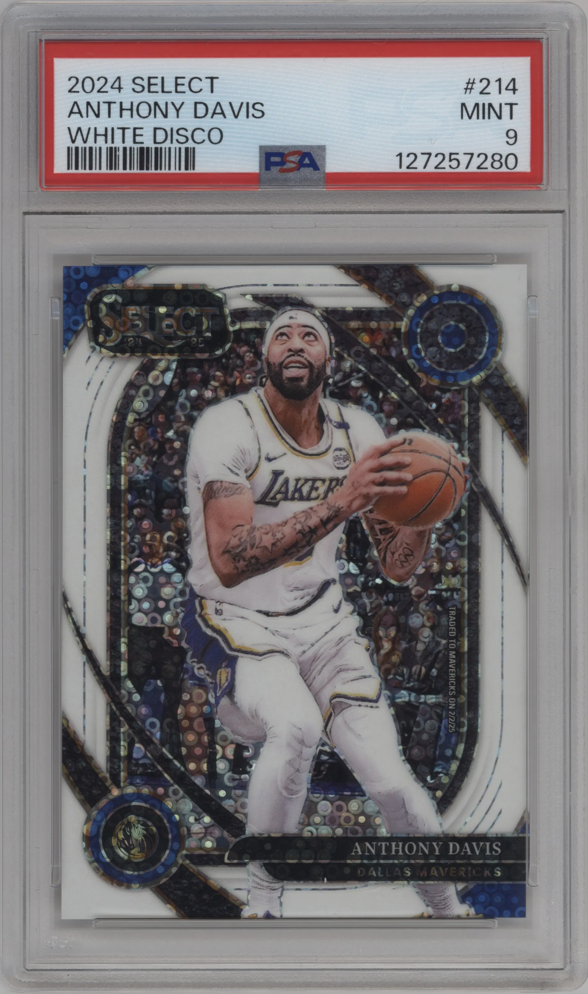 2024 Panini Select Courtside Anthony Davis White Disco #214 PSA 9