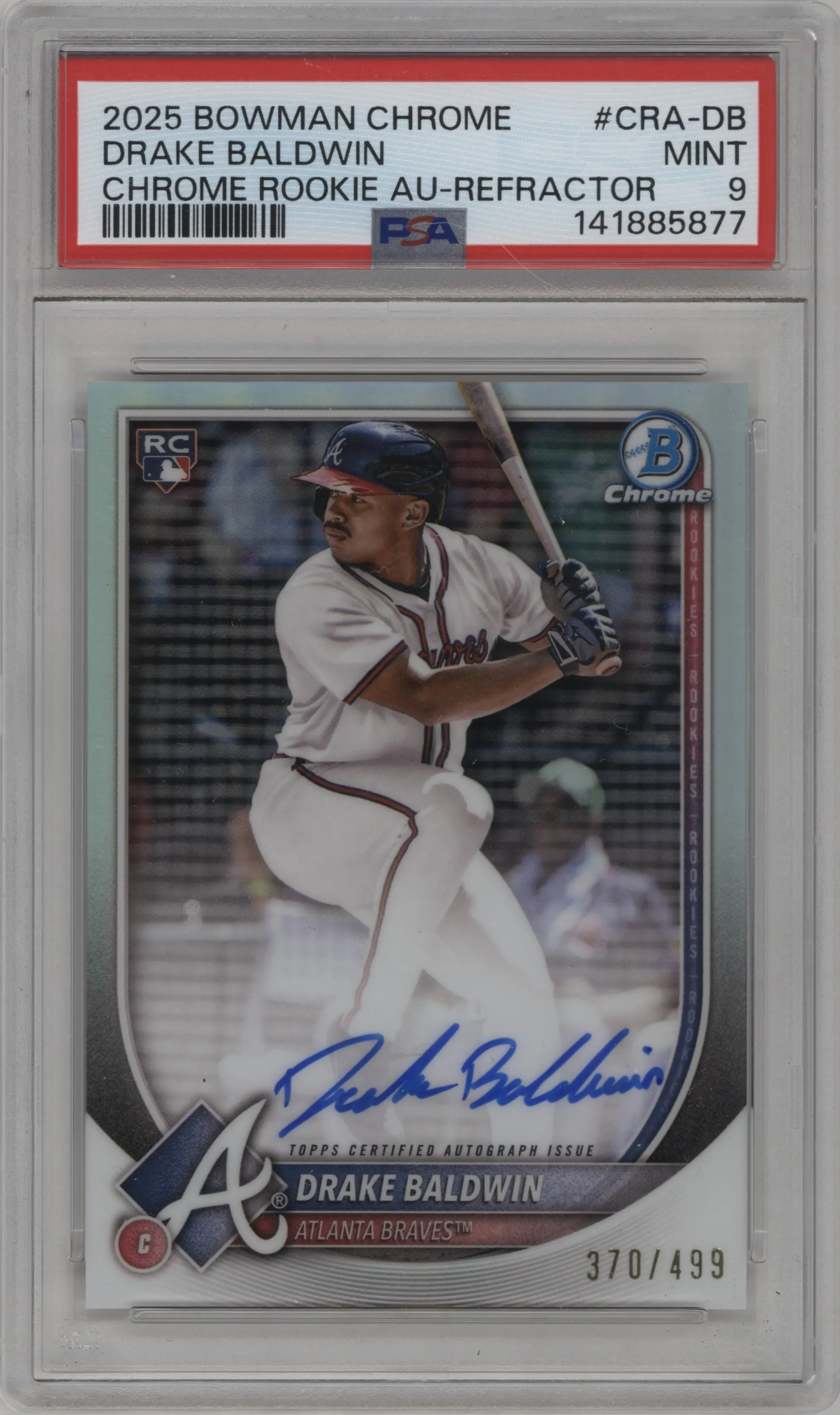 2025 Bowman Chrome Chr.Rke.Auto Drake Baldwin Refractor #CRA-DB PSA 9