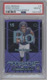 Rome Odunze from the 2024 Panini Obsidian set featuring a Purple parallel graded by PSA and given an overall grade of 10.