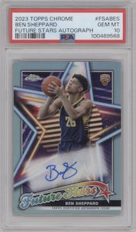 Ben Sheppard from the 2023-24 Topps Chrome set graded by PSA and given an overall grade of 10.