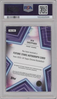 Ben Sheppard from the 2023-24 Topps Chrome set graded by PSA and given an overall grade of 10.