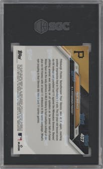 Paul Skenes from the 2024 Topps Now set featuring a Blue parallel graded by SGC and given an overall grade of 10.