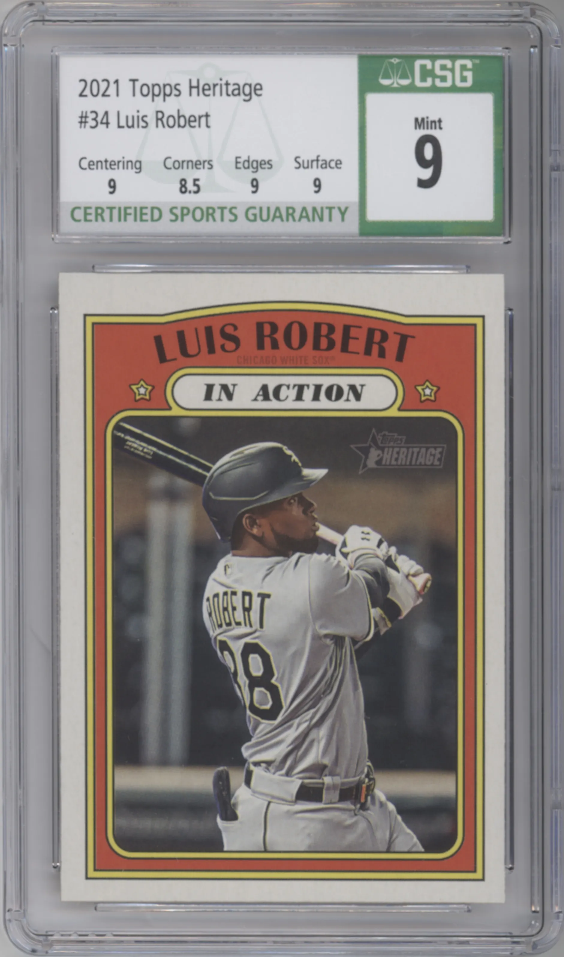 2021 Topps Heritage Luis Robert CGC 9