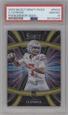 C.J. Stroud from the 2023 Panini Select Draft Picks set featuring a Gold Prizm parallel graded by PSA and given an overall grade of 10.