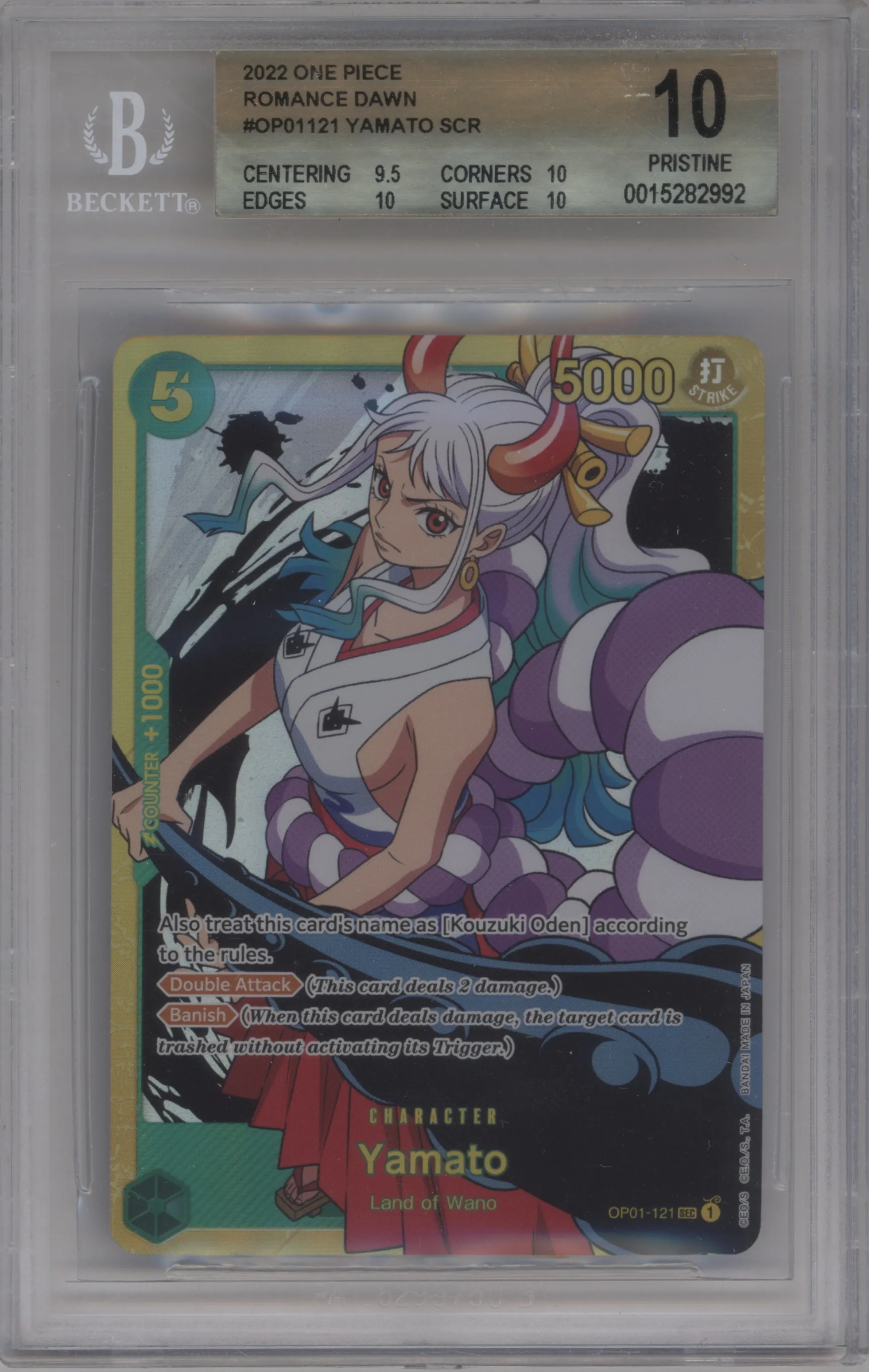 2022 One Piece Romance Dawn Yamato BGS 10