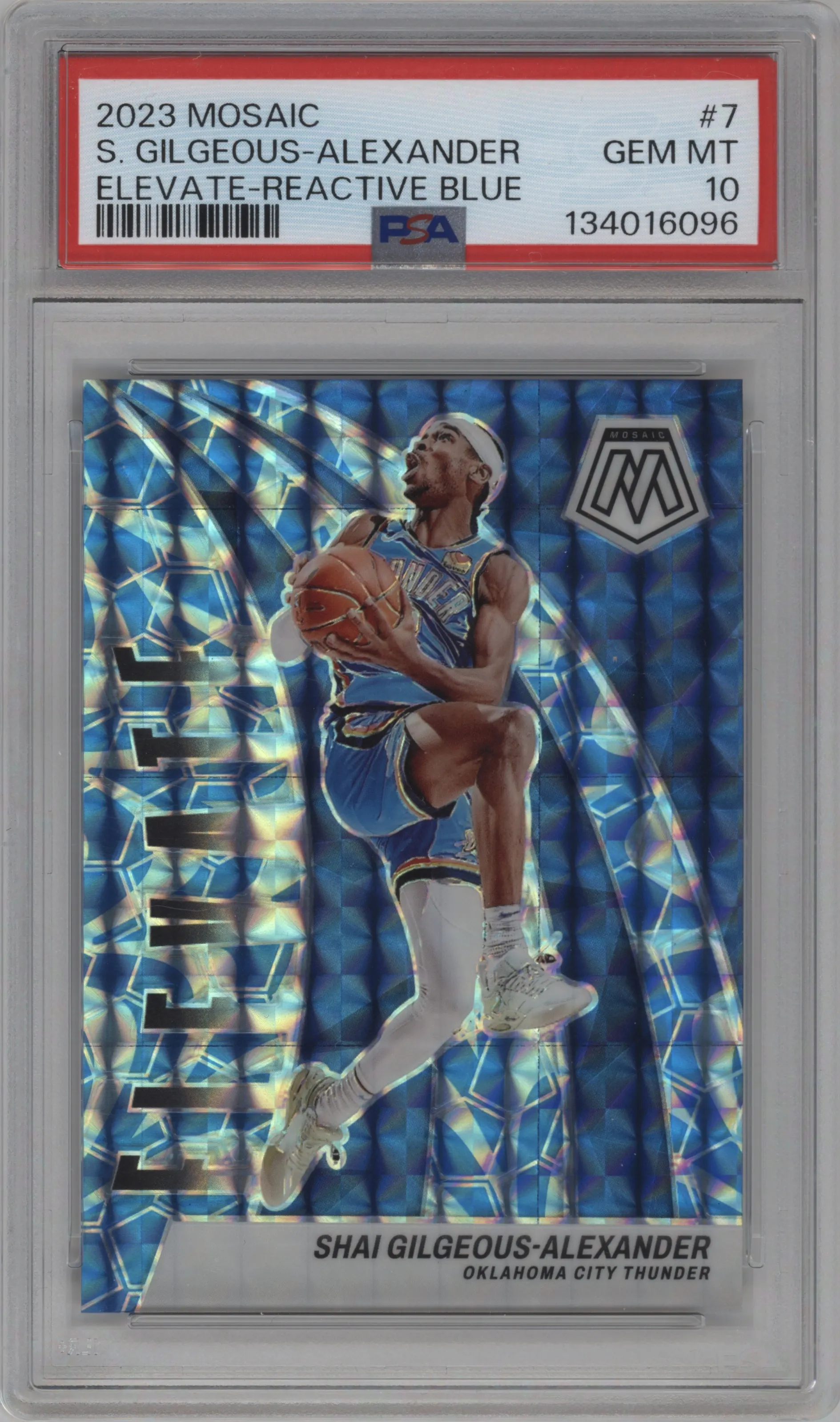 2023 Panini Mosaic Elevate Shai Gilgeous-Alexander Reactive Blue #7 PSA 10