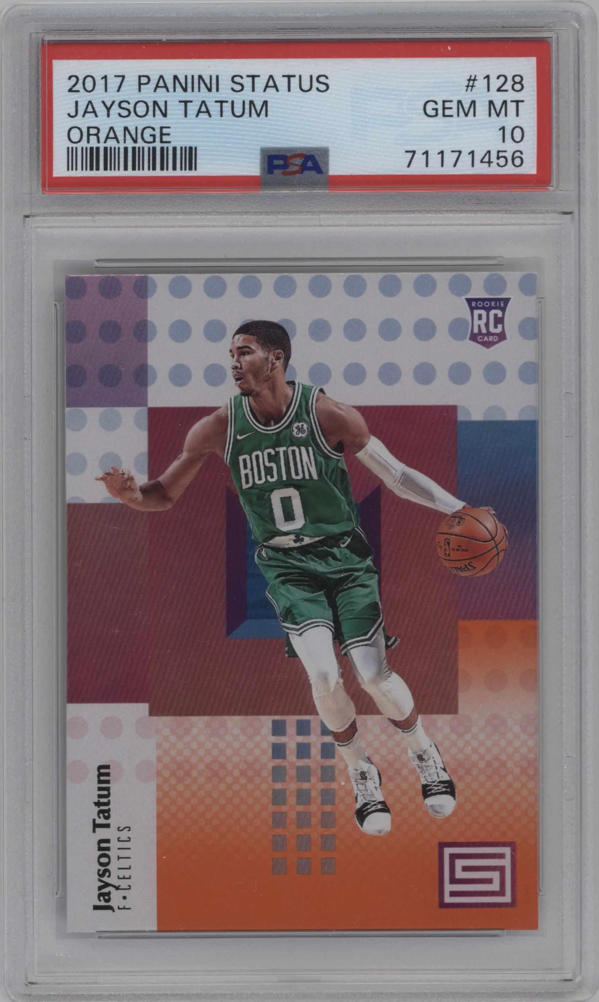 2017 Panini Status Jayson Tatum Orange #128 PSA 10