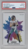 Trevor Lawrence from the 2023 Panini Prizm set graded by PSA and given an overall grade of 10.
