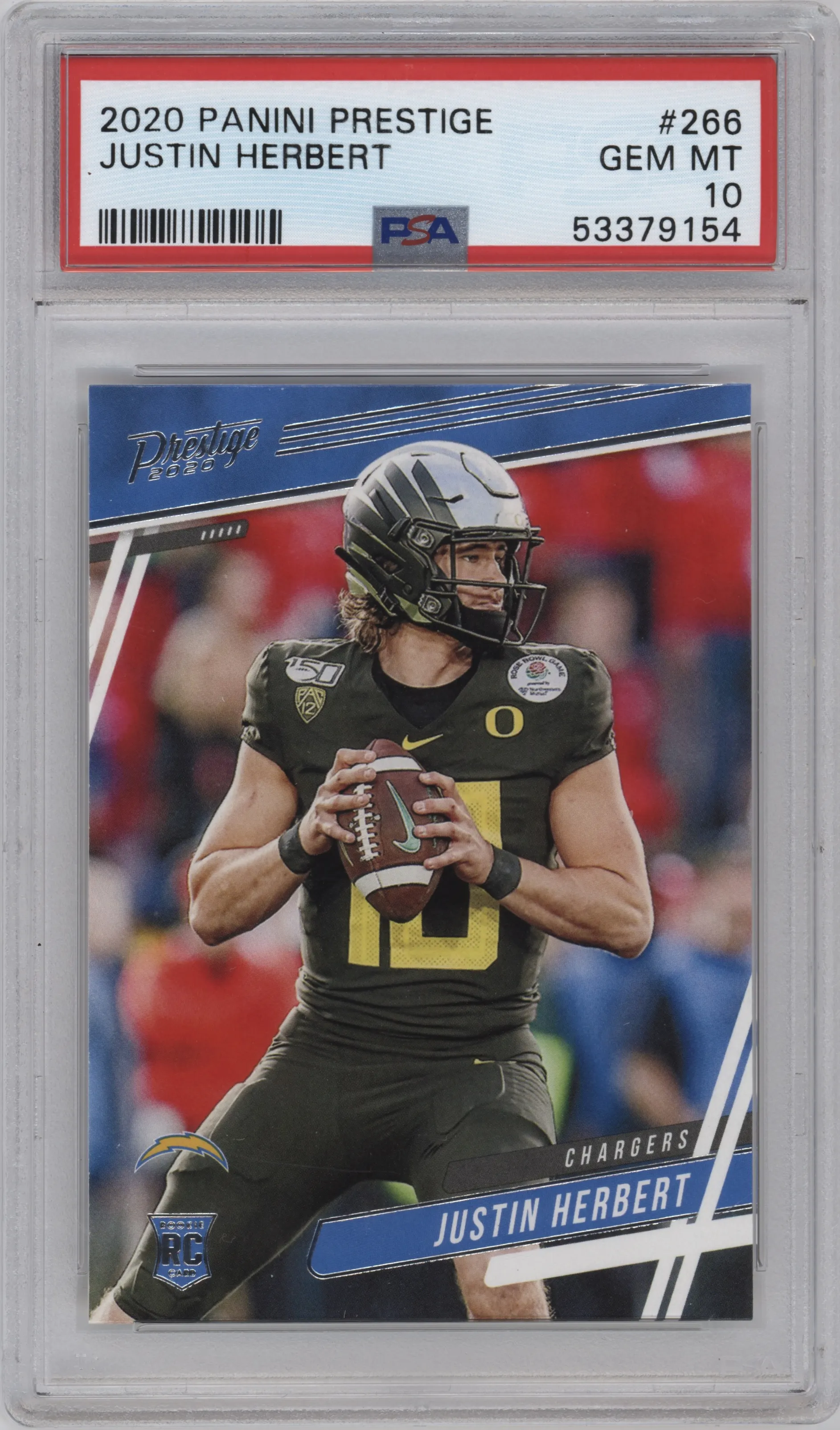 2020 Panini Prestige Justin Herbert #266 PSA 10
