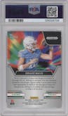 Drake Maye from the 2024 Panini Prizm Draft Picks set featuring a Red Ice parallel graded by PSA and given an overall grade of 10.