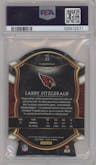 Larry Fitzgerald from the 2020 Panini Select set featuring a Die-Cut Zebra parallel graded by PSA and given an overall grade of 9.
