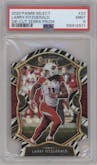Larry Fitzgerald from the 2020 Panini Select set featuring a Die-Cut Zebra parallel graded by PSA and given an overall grade of 9.
