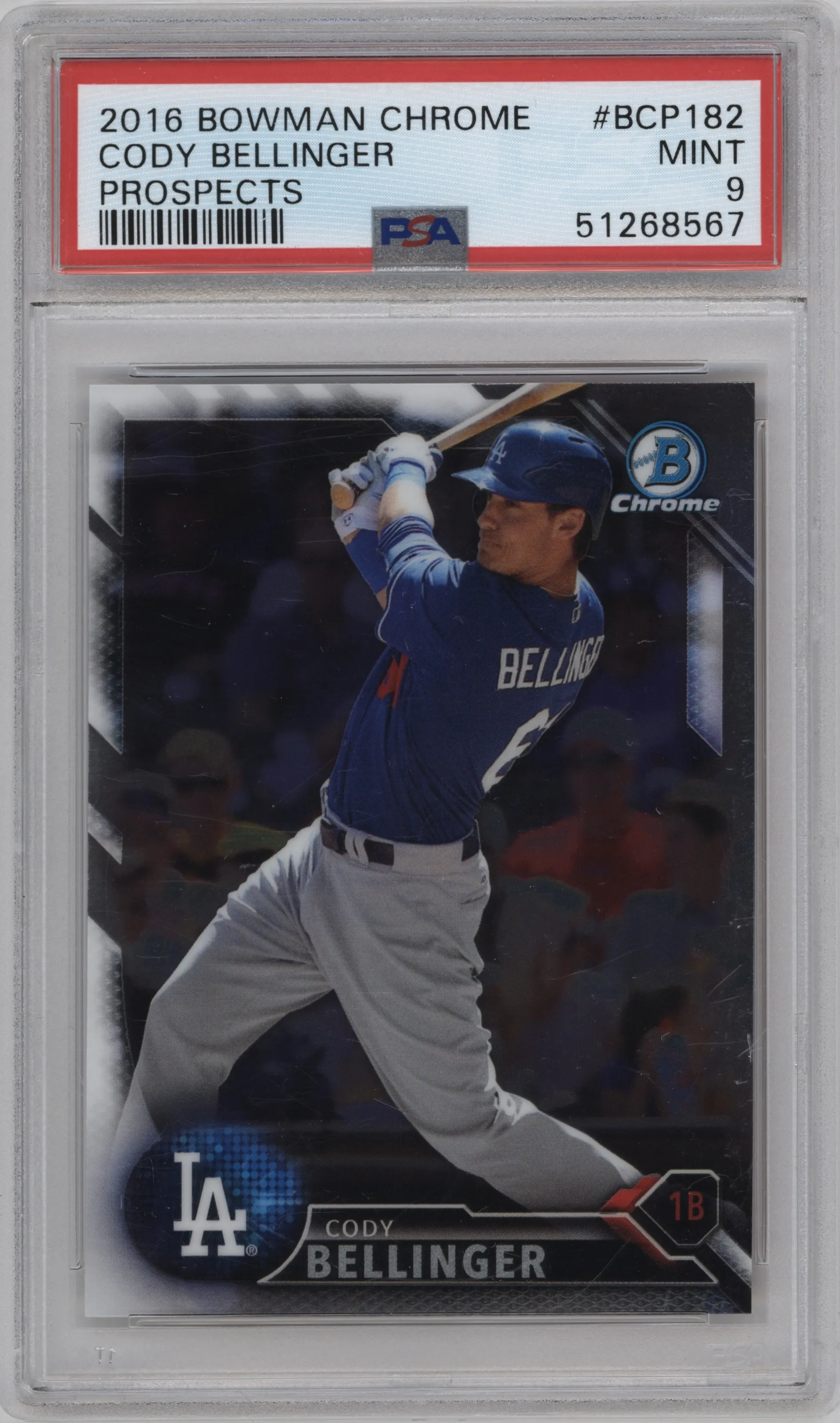 2016 Bowman Chrome Prospect Cody Bellinger PSA 9