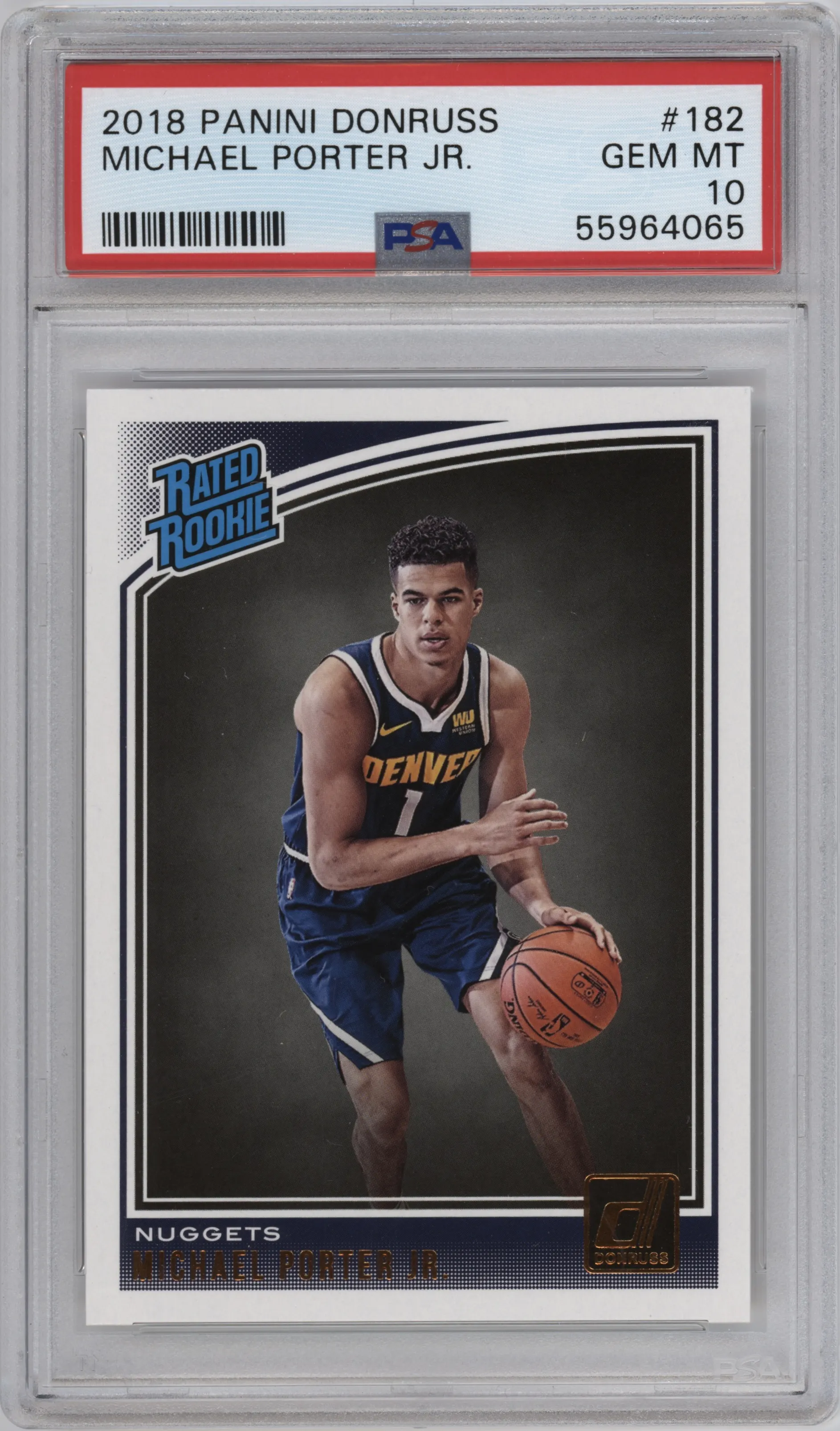 2018 Panini Donruss Rated Rookie Michael Porter Jr. PSA 10