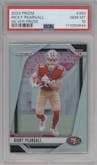 Ricky Pearsall from the 2024 Panini Prizm set featuring a Silver Prizm parallel graded by PSA and given an overall grade of 10.
