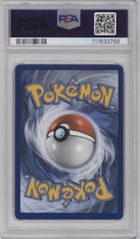 Venusaur from the 2021 Pokemon SWSH set featuring a Base Set parallel graded by PSA and given an overall grade of 9.