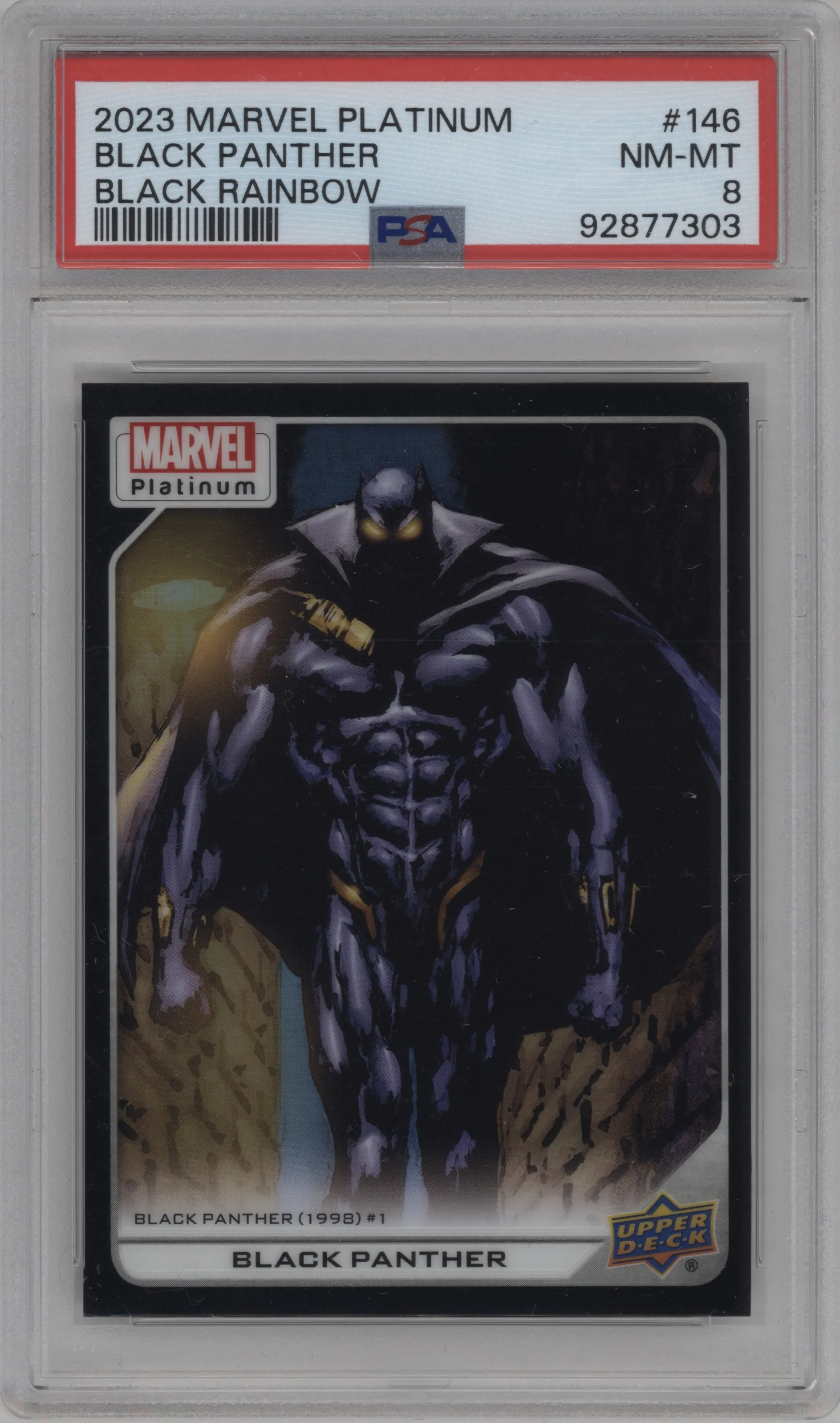 2023 Upper Deck Marvel Platinum Black Panther Black Rainbow #146 PSA 8