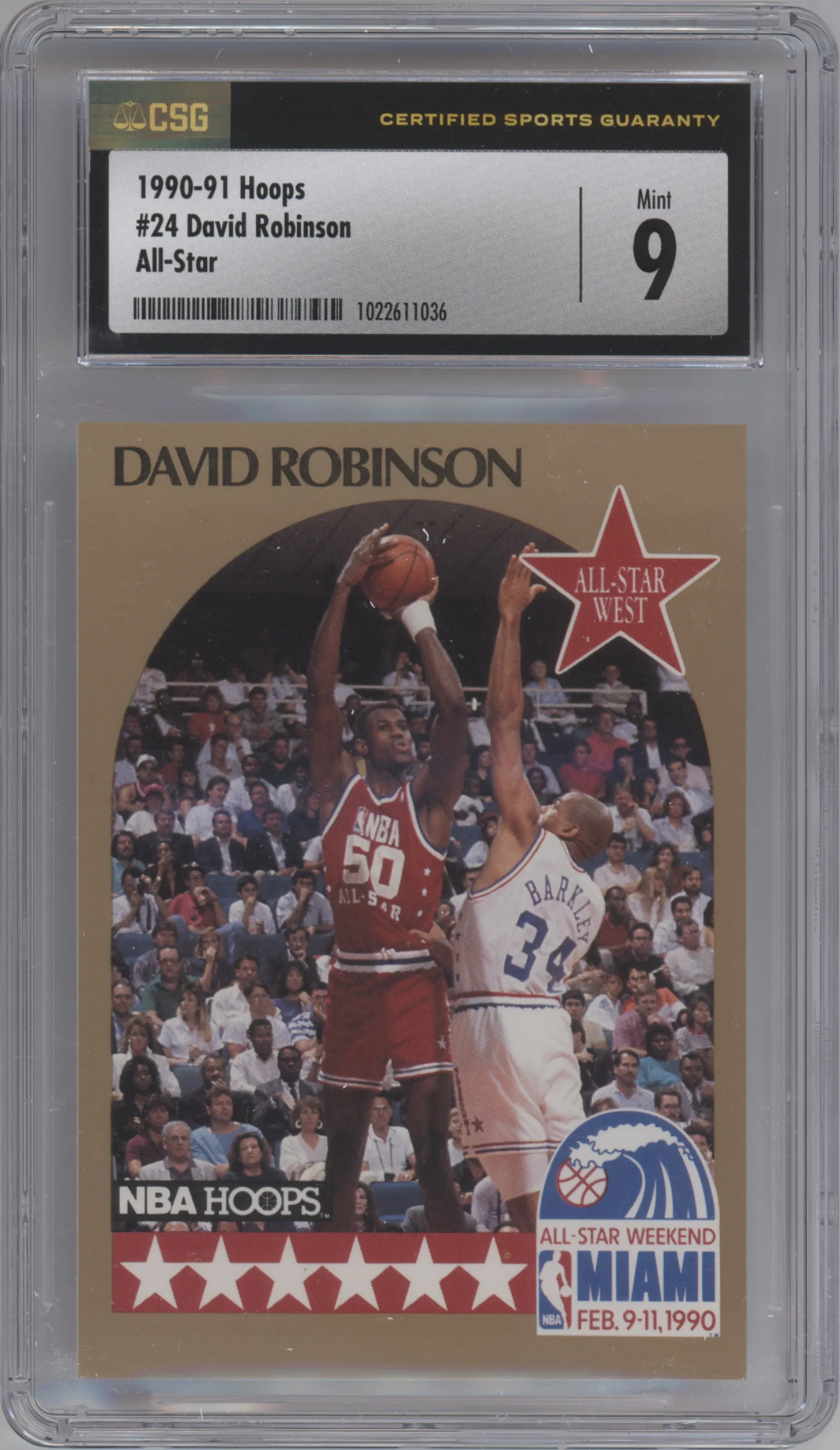 1990 NBA Hoops David Robinson #24 CGC 9