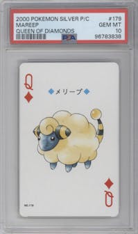Mareep from the 2000 Pokemon Silver Poker Cards set graded by PSA and given an overall grade of 10.