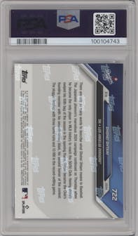 Shohei Ohtani from the 2024 Topps Now set graded by PSA and given an overall grade of 8.