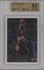 LeBron James from the 2003-04 Topps Chrome set graded by Beckett and given an overall grade of 9.5.