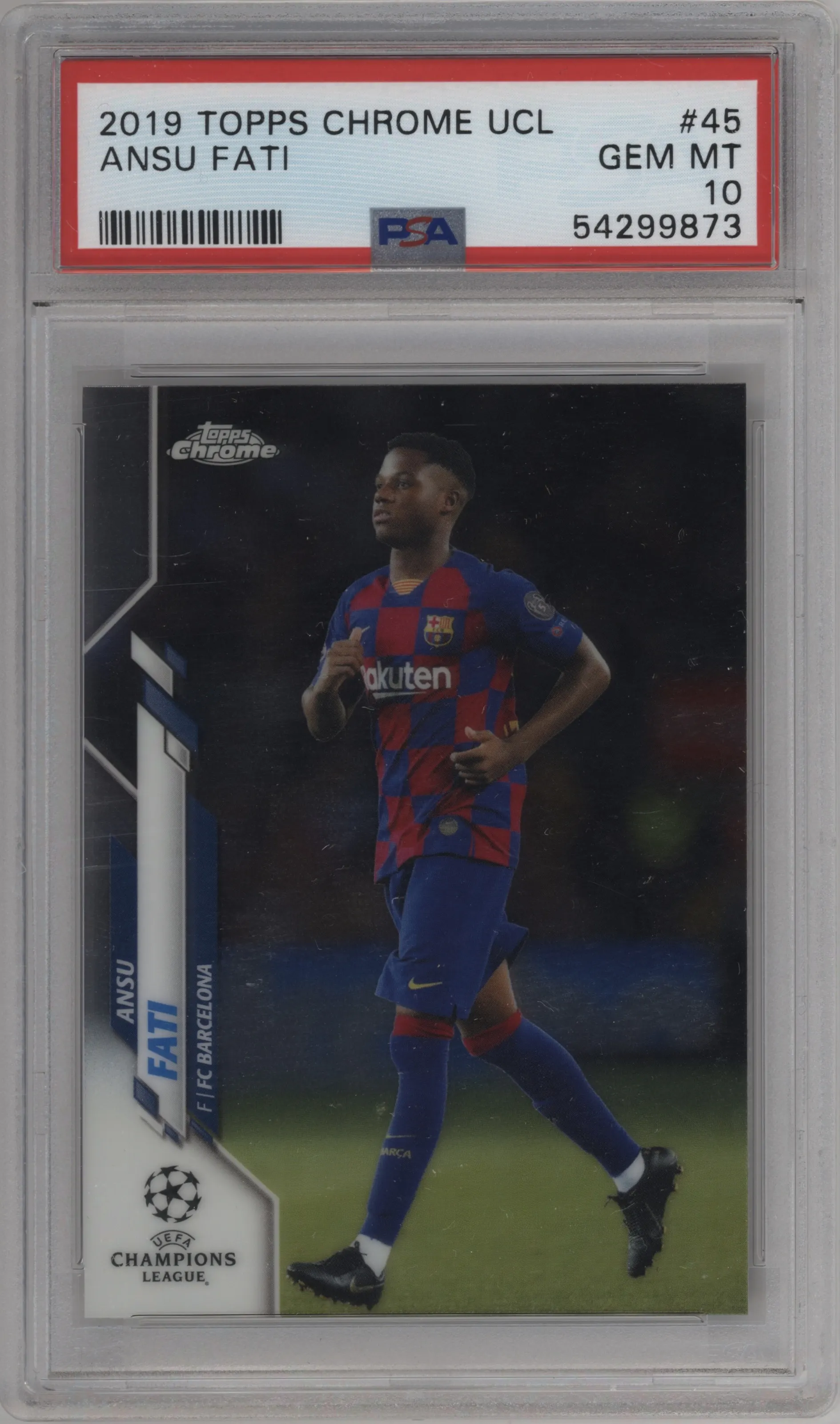 2019 Topps Chrome UEFA Champions League Ansu Fati PSA 10