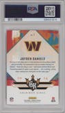 Jayden Daniels from the 2024 Donruss set graded by PSA and given an overall grade of 10.