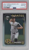 Paul Skenes from the 2024 Topps Chrome Update set featuring a Refractor parallel graded by PSA and given an overall grade of 10.