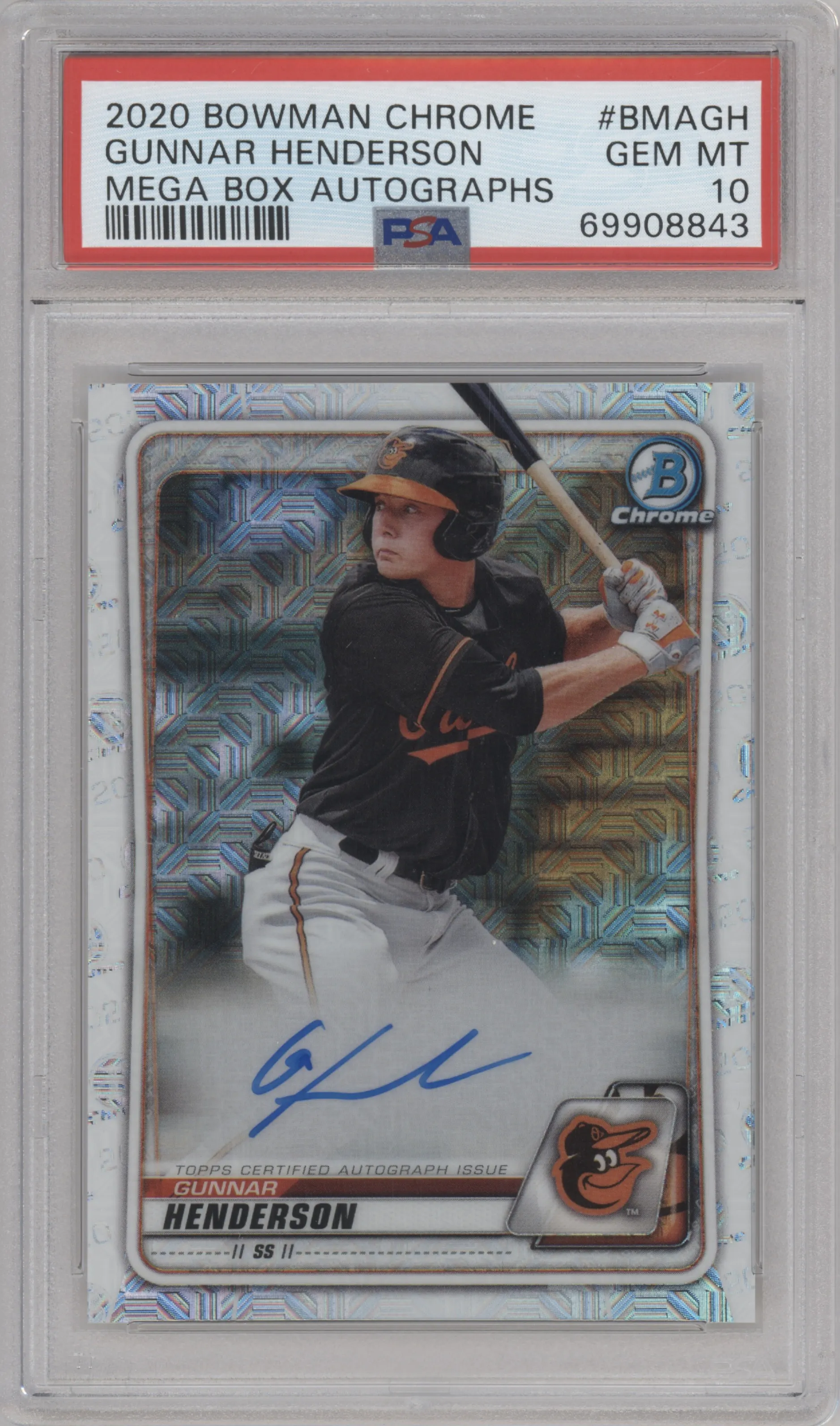 2020 Bowman Mega Box Chrome Auto Gunnar Henderson PSA 10