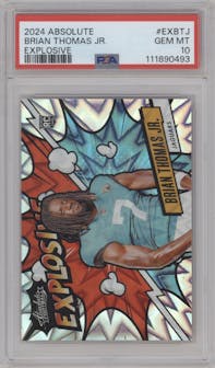 Brian Thomas Jr. from the 2024 Panini Absolute set graded by PSA and given an overall grade of 10.